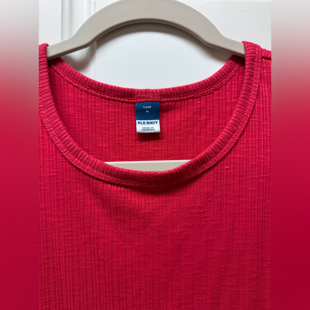 Old Navy Luxe Ribbed Top In Bright Red